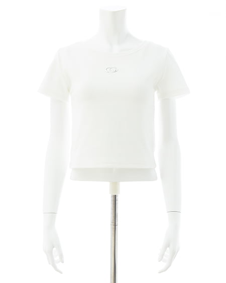 INGNI（イング） メタルロゴリブTシャツ ｵﾌﾎﾜｲﾄ