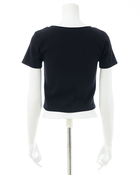 INGNI（イング） メタルロゴリブTシャツ ｸﾛ