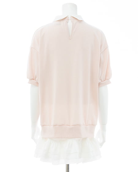 INGNI（イング） シャツドッキングスウェットトップス ﾗｲﾄﾋﾟﾝｸ/ｵﾌﾎﾜｲﾄ