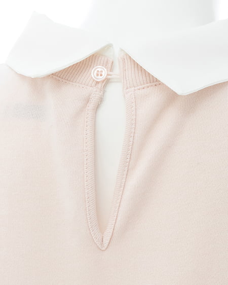 INGNI（イング） シャツドッキングスウェットトップス ﾗｲﾄﾋﾟﾝｸ/ｵﾌﾎﾜｲﾄ