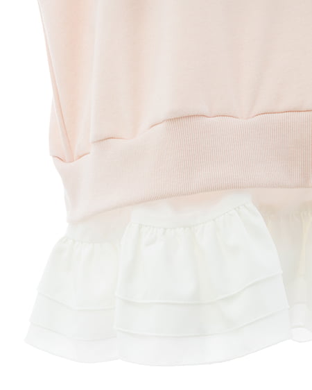 INGNI（イング） シャツドッキングスウェットトップス ﾗｲﾄﾋﾟﾝｸ/ｵﾌﾎﾜｲﾄ