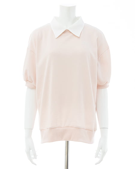 INGNI（イング） シャツドッキングスウェットトップス ﾗｲﾄﾋﾟﾝｸ/ｵﾌﾎﾜｲﾄ