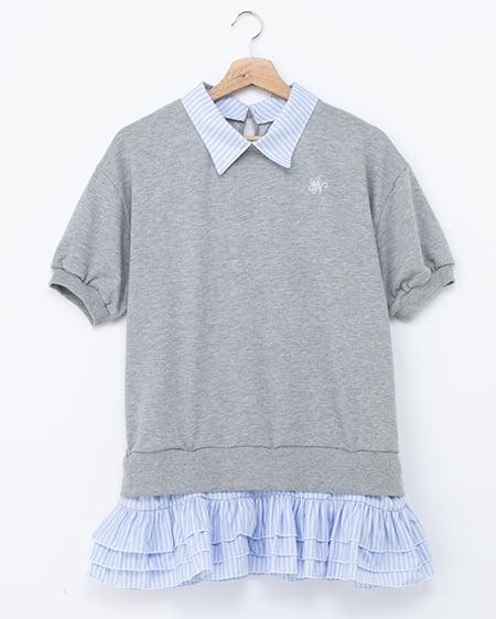 シャツドッキングスウェットトップス