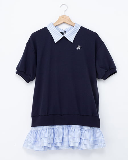 シャツドッキングスウェットトップス