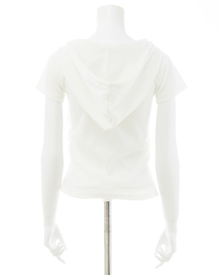 INGNI（イング） ヘンリーネックフードリブトップス ｵﾌﾎﾜｲﾄ