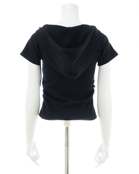 INGNI（イング） ヘンリーネックフードリブトップス ｸﾛ