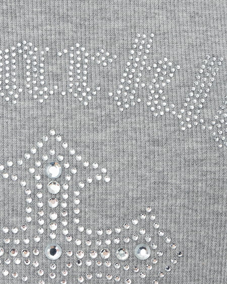 INGNI（イング） レースレイヤードラインストーンクロスロゴリブトップス ｸﾞﾚｰ