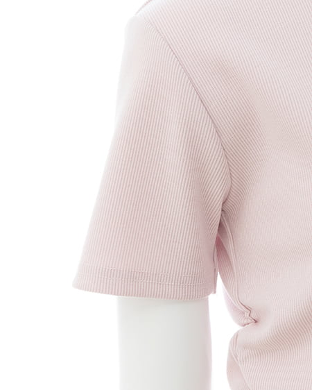 INGNI（イング） レースハートロゴ裾レース出しリブトップス ﾗｲﾄﾋﾟﾝｸ