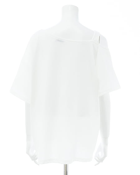 INGNI(イング) 肩ベルト付ワンショルナンバリングTシャツ オフホワイト