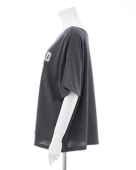 INGNI(イング) 肩ベルト付ワンショルナンバリングTシャツ スミクロ