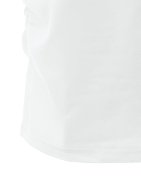 INGNI（イング） 肩ベルトラインストーン付ロゴラグランTシャツ ｵﾌﾎﾜｲﾄ/ｱｶ