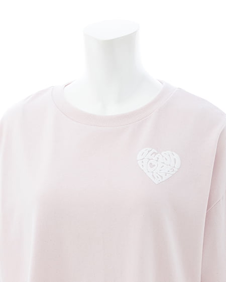 INGNI(イング) バックハートラメチュニックTシャツ ピンク/オフホワイト