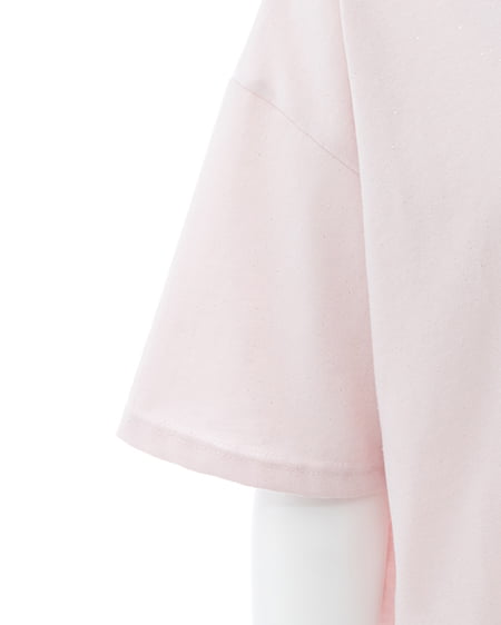 INGNI(イング) バックハートラメチュニックTシャツ ピンク/オフホワイト