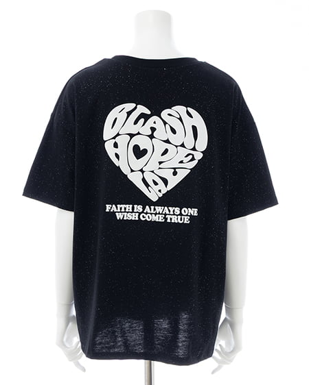 バックハートラメチュニックTシャツ