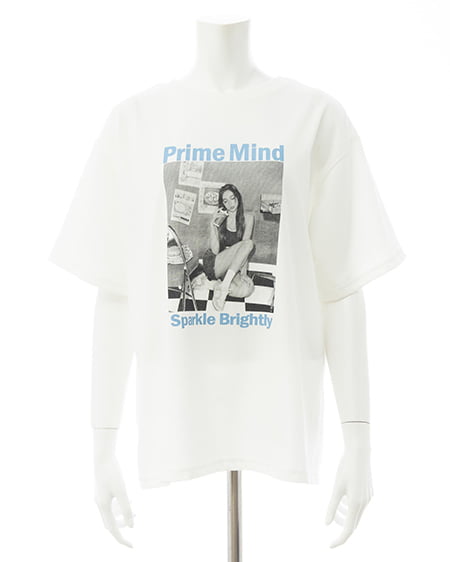 INGNI(イング) 転写フォトTシャツ オフホワイト/ブルー
