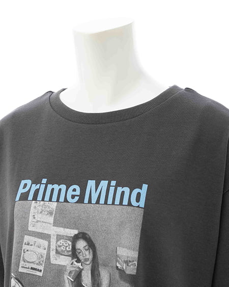INGNI(イング) 転写フォトTシャツ チャコールグレー/ブルー