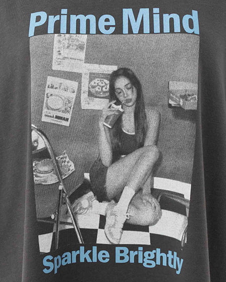 INGNI(イング) 転写フォトTシャツ チャコールグレー/ブルー
