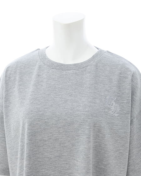 INGNI(イング) バックロゴラメチュニックTシャツ グレー