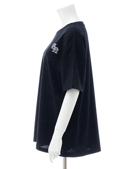INGNI(イング) バックロゴラメチュニックTシャツ クロ