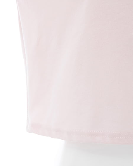 INGNI（イング） ビジュー飛ばし袖リボンレースロゴTシャツ ﾗｲﾄﾋﾟﾝｸ/ｵﾌﾎﾜｲﾄ
