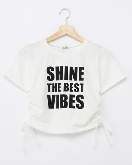 ラインストーン飛ばしロゴTシャツ