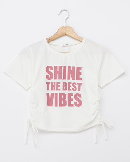 ラインストーン飛ばしロゴTシャツ