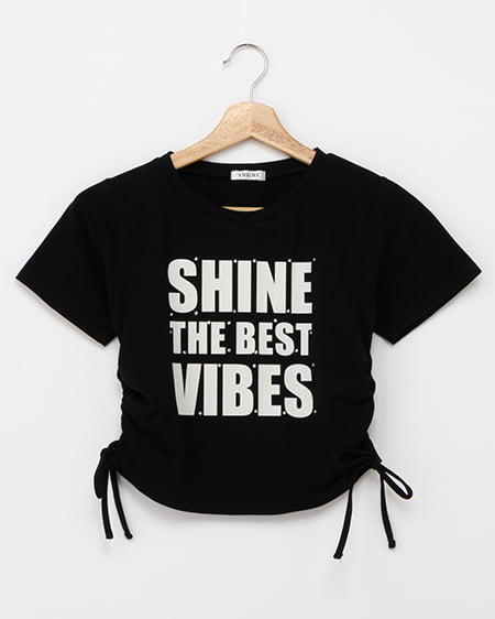 ラインストーン飛ばしロゴTシャツ