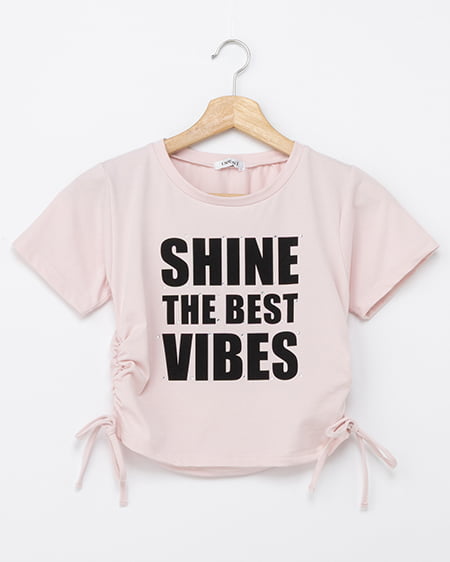 ラインストーン飛ばしロゴTシャツ