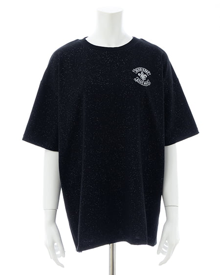 INGNI(イング) バックラインストーンロゴチュニックTシャツ クロ