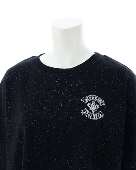 INGNI(イング) バックラインストーンロゴチュニックTシャツ クロ