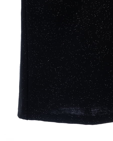 INGNI(イング) バックラインストーンロゴチュニックTシャツ クロ