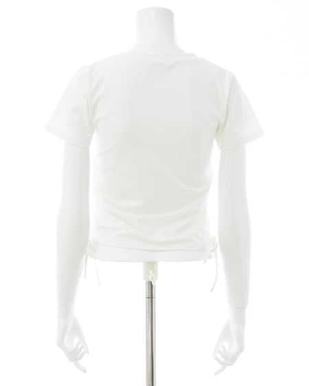 INGNI(イング) テープロゴラメTシャツ オフホワイト