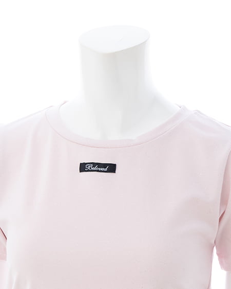 INGNI(イング) テープロゴラメTシャツ ライトピンク