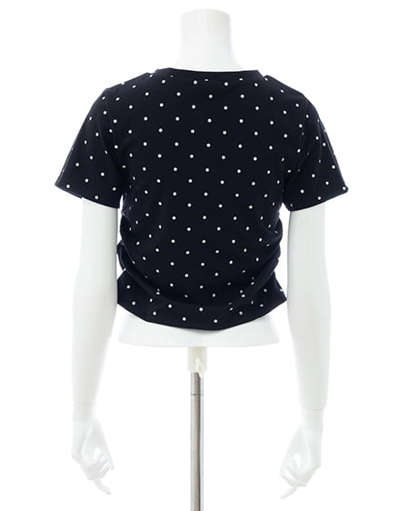 INGNI（イング） フロッキーロゴドットTシャツ ｸﾛｵﾌ/ﾄﾞｯﾄ