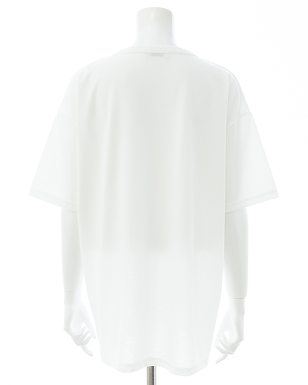 INGNI（イング） かすれロゴヘンリーネックチュニックTシャツ ｵﾌﾎﾜｲﾄ/ｸﾛ