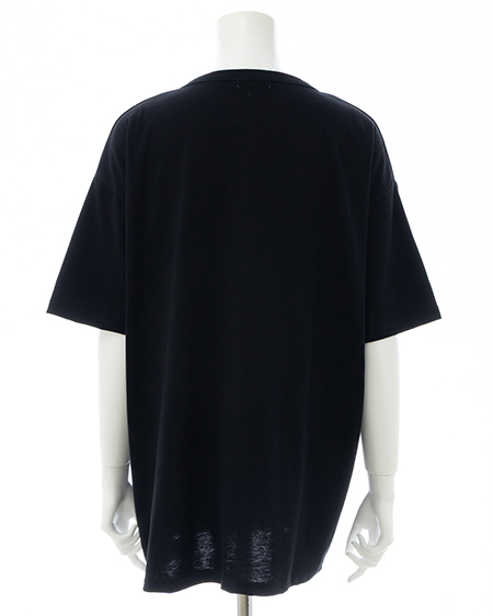 INGNI（イング） かすれロゴヘンリーネックチュニックTシャツ ｸﾛ/ｵﾌﾎﾜｲﾄ