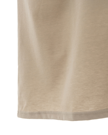 INGNI（イング） かすれロゴヘンリーネックチュニックTシャツ ﾍﾞｰｼﾞｭ/ｸﾛ