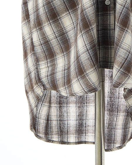 INGNI（イング） 2Wayオフショルチェック柄シャツ ﾌﾞﾗｳﾝ/ﾁｪｯｸ