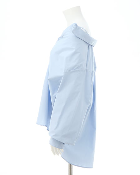 INGNI（イング） 2Wayオフショルストライプ柄シャツ ｻｯｸｽ