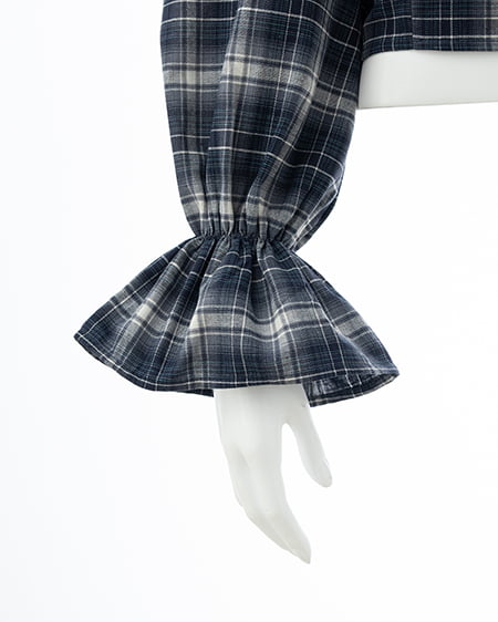 INGNI(イング) リボンオフショルチェック柄ブラウス コン/チェック