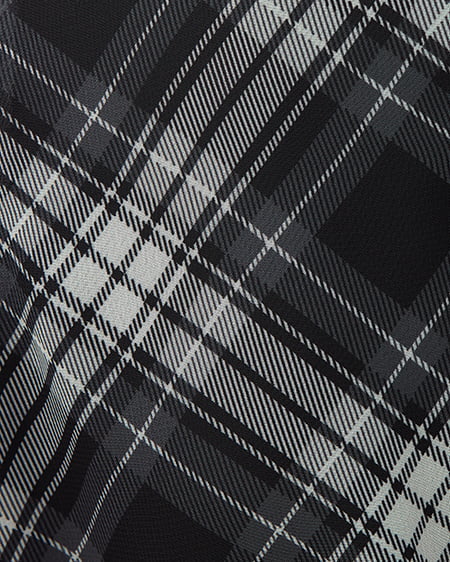 INGNI（イング） 2Wayリボンアソート柄肩あきフリルブラウス ｸﾛ/ﾁｪｯｸ