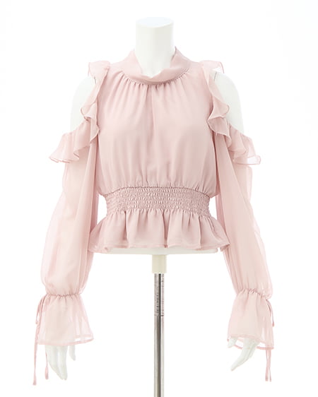 INGNI（イング） 2Wayリボン肩あきフリルブラウス ﾋﾟﾝｸﾍﾞｰｼﾞｭ