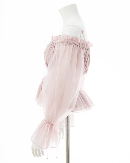 INGNI（イング） チュールオフショルブラウス ﾋﾟﾝｸ