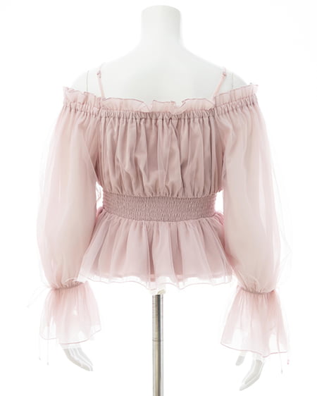 INGNI（イング） チュールオフショルブラウス ﾋﾟﾝｸ