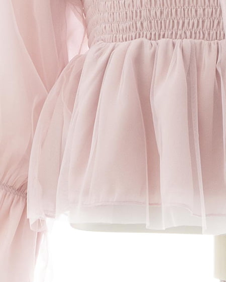 INGNI（イング） チュールオフショルブラウス ﾋﾟﾝｸ