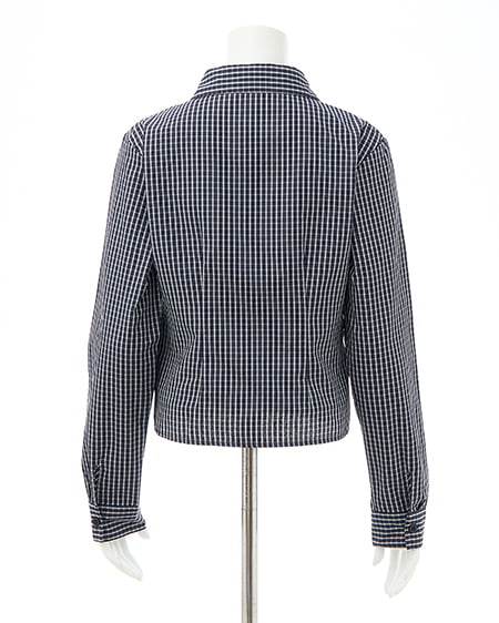 INGNI（イング） チェック柄ギャザークロップドシャツ ｺﾝ/ﾁｪｯｸ