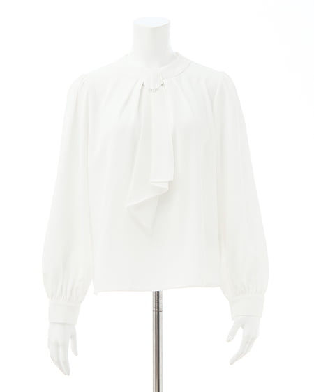 INGNI（イング） パールチェーン付トロミブラウス ｵﾌﾎﾜｲﾄ