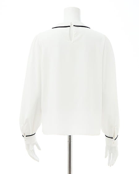 INGNI（イング） パールチェーン付トロミブラウス ｵﾌﾎﾜｲﾄ/ｸﾛ