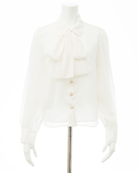 INGNI（イング） シアーボウタイブラウス ｵﾌﾎﾜｲﾄ