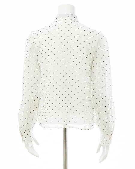 INGNI（イング） シアーボウタイブラウス ｵﾌ/ﾄﾞｯﾄ